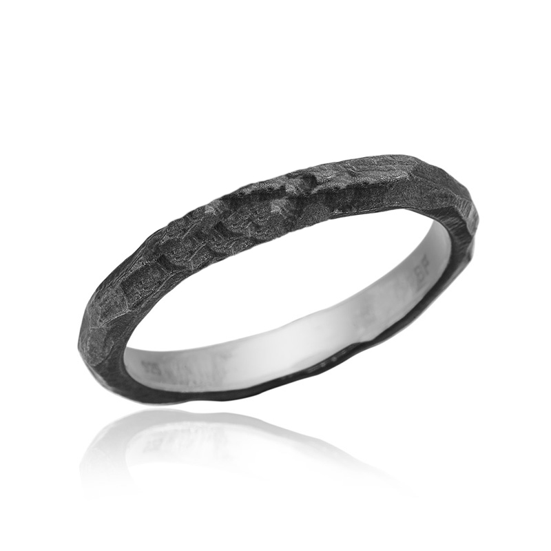 Feminin Ring I Sort Sølv - 58