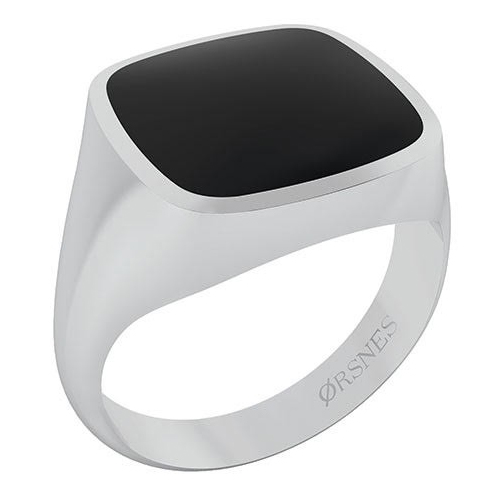 Smykkekæden Sterling Sølv Ring Med Sort Onyx