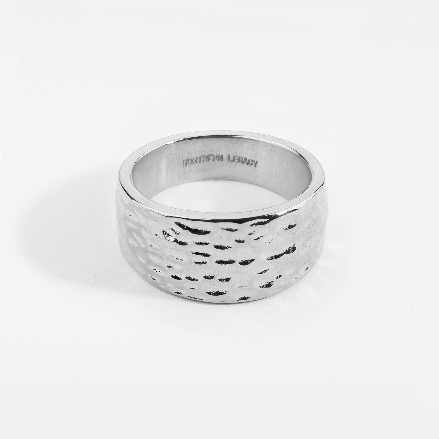 Hammered Signature - Sølvtonet Ring - Str 6 - Herre - Northern Legacy
